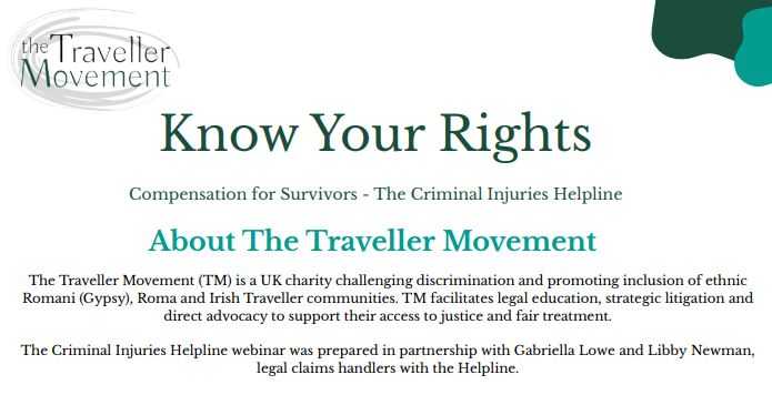 The Criminal Injuries Helpline - Factsheet